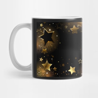 Black background with gold stars Mug